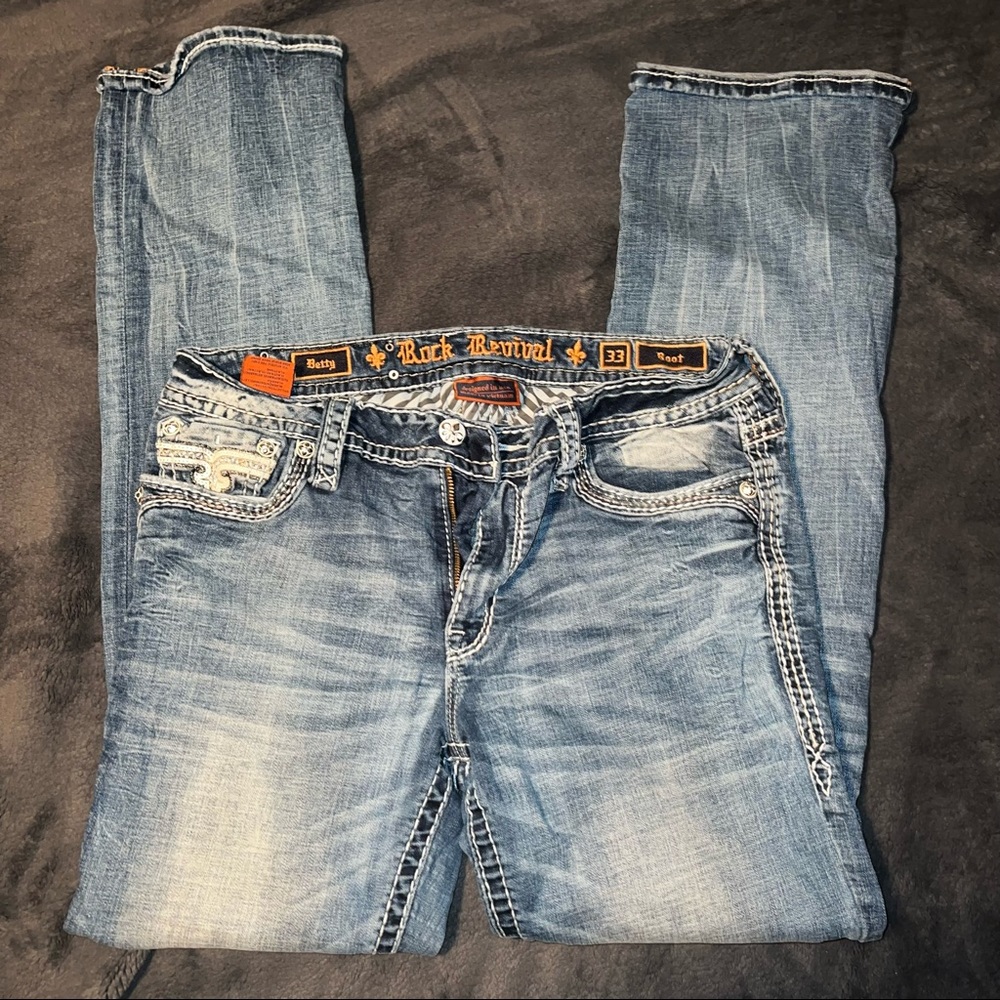 Rock Revival Women's Boot Cut Jeans - Light Blue Wash